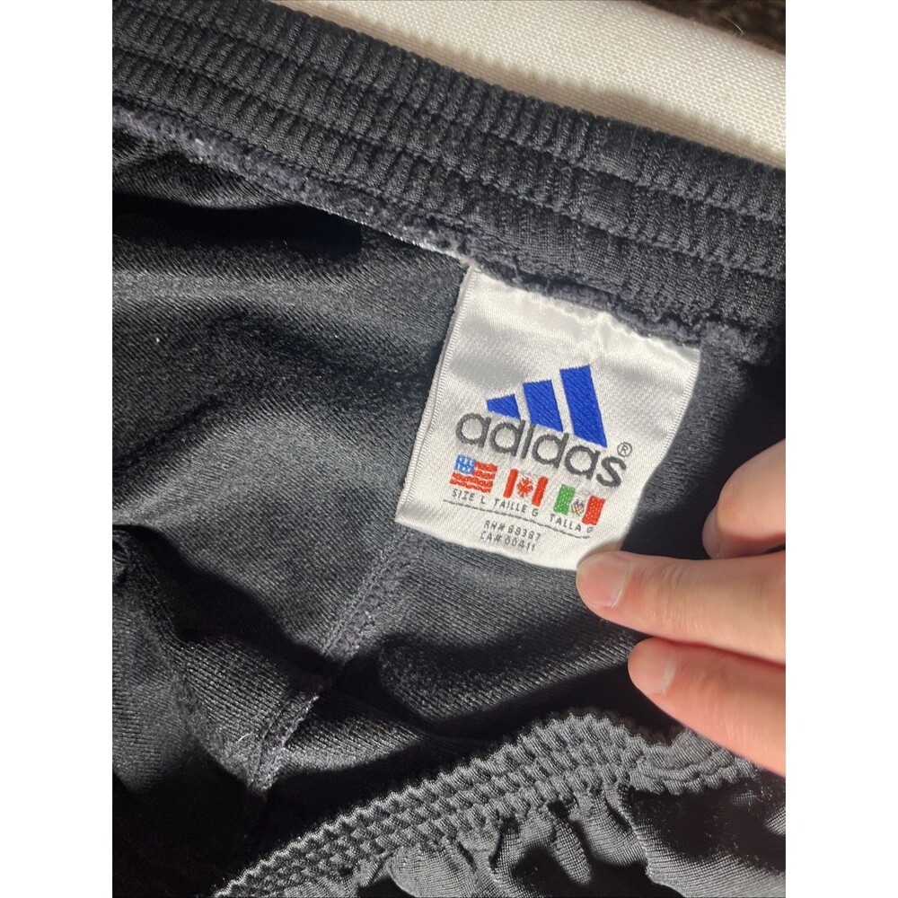 Vintage 90s Adidas Break Away Snap Pants Large Black Basketball Straight Leg - Picture 6 of 8